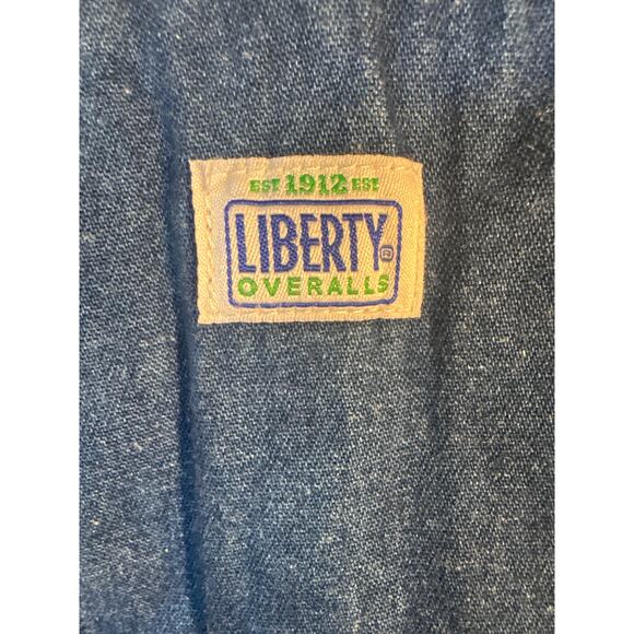 Liberty Denim Overalls Men’s 34x30 Blue Jean Bib Workwear Carpenter Pockets - Picture 3 of 9
